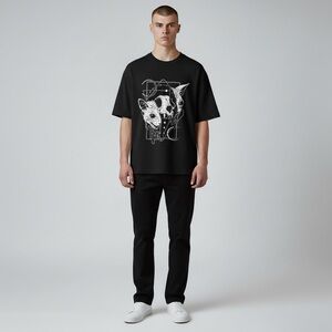 Hot Topic Black and White Graphic Tee